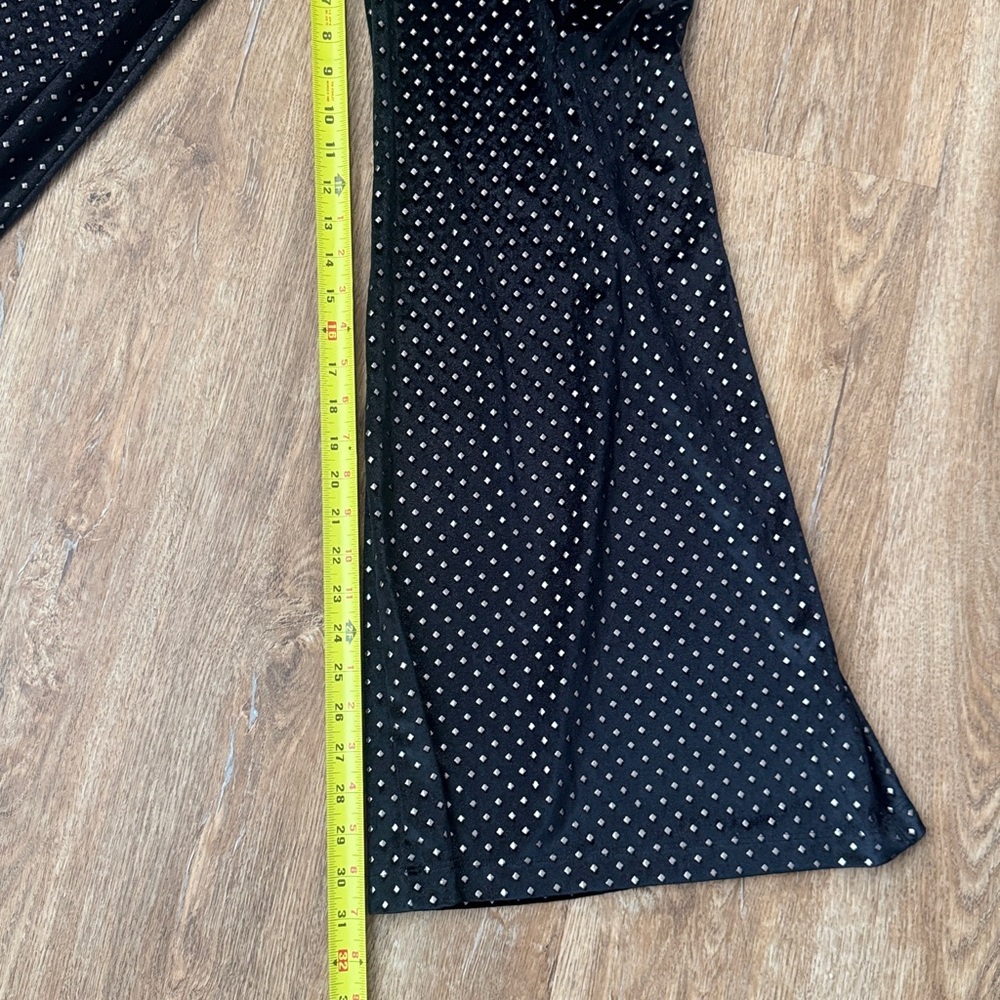 Show Me Your Mumu Pants Womens Small Studded Velvet Wide Leg High Rise Black - Picture 3 of 10
